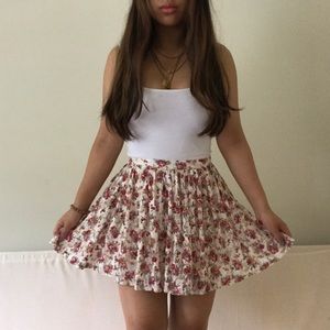 Floral lace circle skater skirt